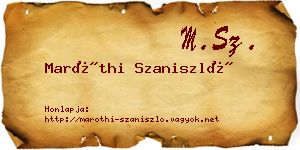 Maróthi Szaniszló névjegykártya